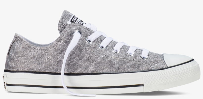 Chuck Taylor All Star Sparkle Knit Silver/white/black - All Star Silver Converse, transparent png