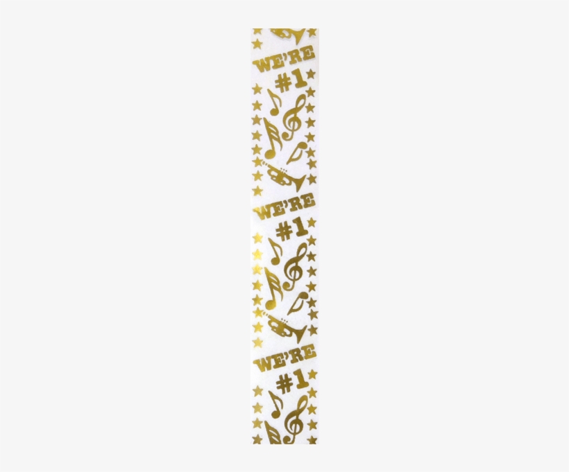#9 Clear Ribbon With We're #1 Gold 5 Yd - Motif, transparent png