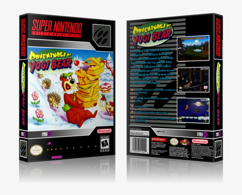 Adventures Of Yogi Bear Replacement Nintendo Snes Game - Adventures Of Yogi Bear Super Nintendo Snes, transparent png