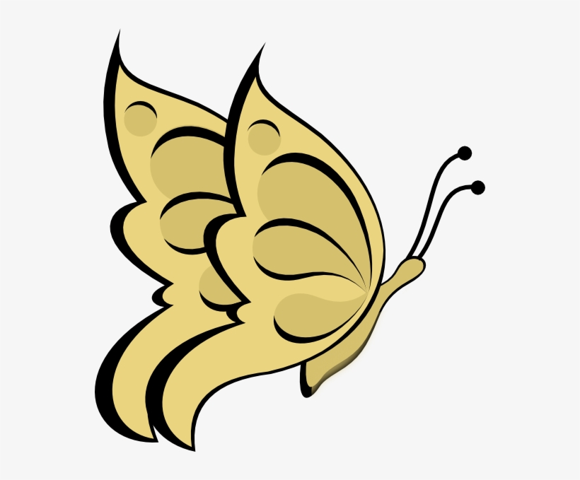 Golden Butterfly Clipart - Butterfly Clip Art, transparent png