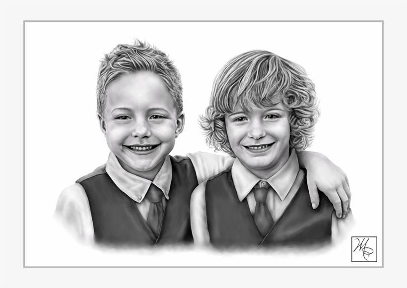 Painted And Drawn Gallery Clip Black And White Library - Boy, transparent png
