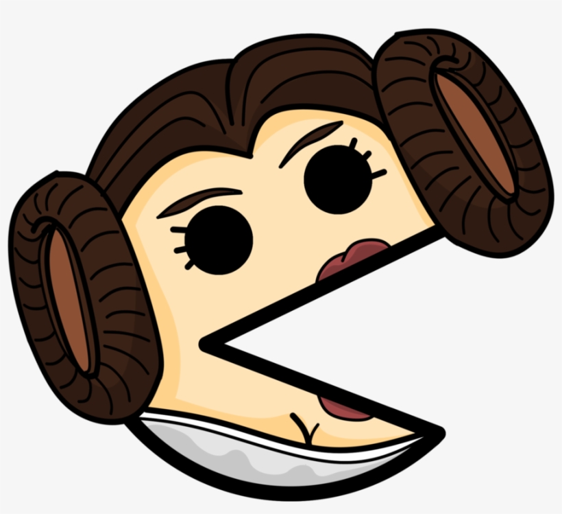 Princess Leia Clipart Cartoon - Emoticón Pacman Png, transparent png