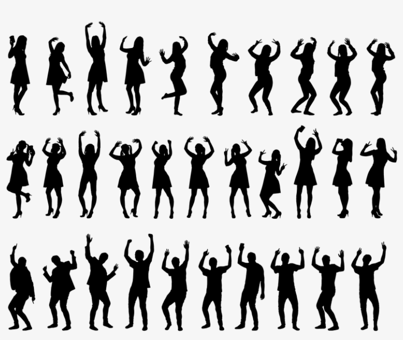 Silhouette, Party, People, Dancing, Men, Women, Happy - People Silhouette, transparent png
