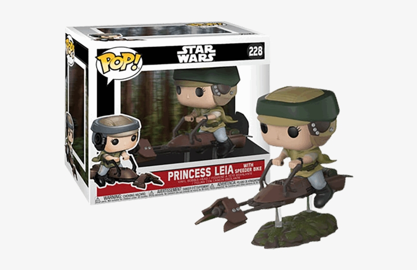 Princess Leia On Speeder Bike Deluxe Pop Vinyl Figure - Funko Pop Luke Skywalker With Speeder Bike, transparent png
