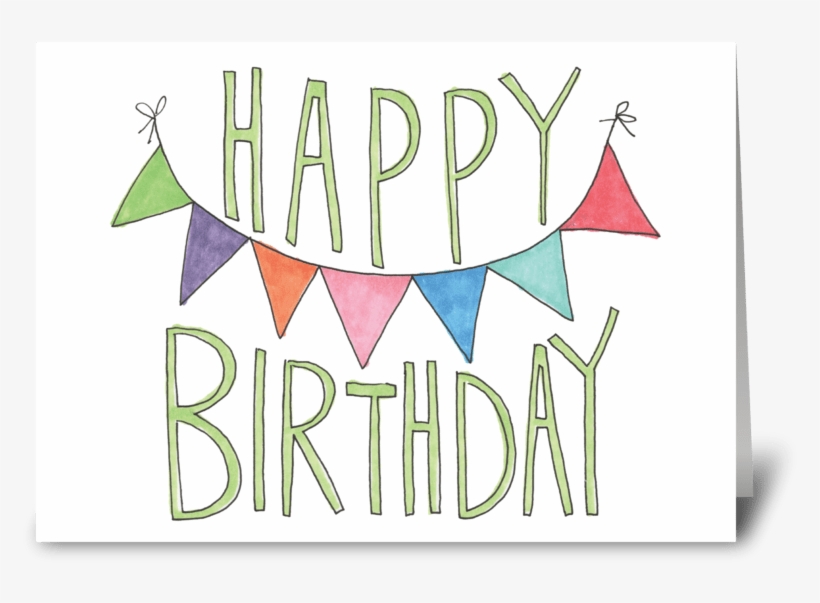 Happy Birthday Banner Greeting Card - Graphic Design, transparent png