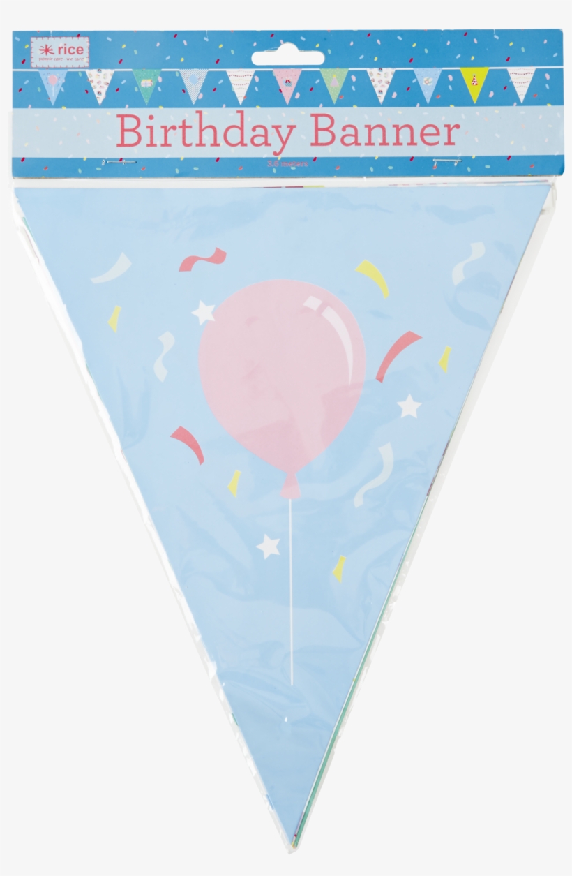 Rice Wimpelgirlande Happy Birthday (blau), transparent png
