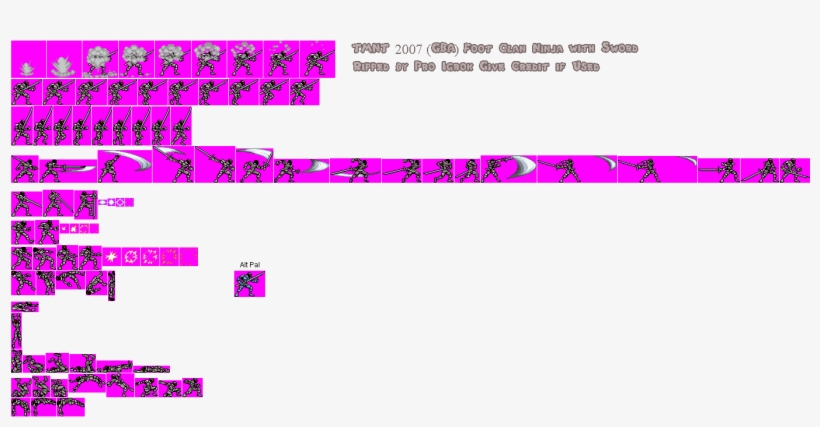 Click For Full Sized Image Foot Clan Ninja With Sword - Tmnt Gba Sprited, transparent png