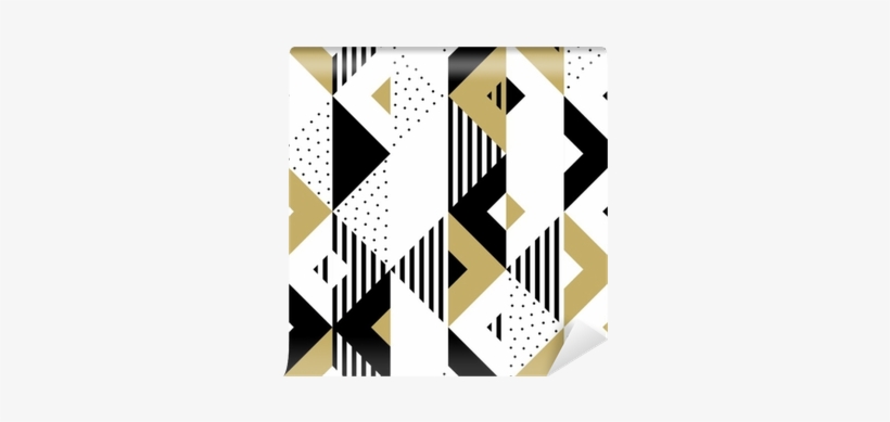 Triangle Geometric Abstract Golden Seamless Pattern - Triangle, transparent png
