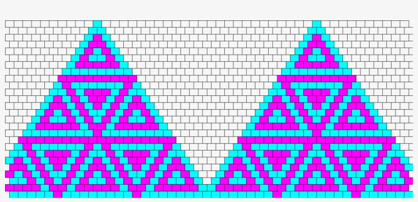 Triangle Cotton Candy Bead Pattern - Triangle Perler Bead Pattern, transparent png