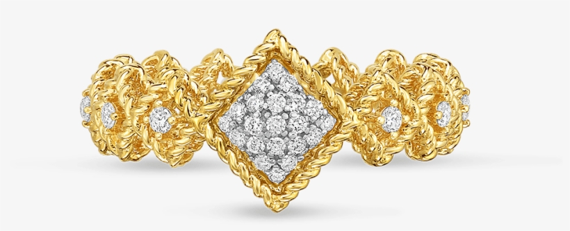 Center Diamond Band - Roberto Coin Diamond, Genuine Crystal & 18k Yellow, transparent png