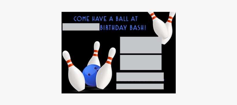 Error Message - Bowling, Birthday Party, Invitations, Boys, Blue, White,, transparent png