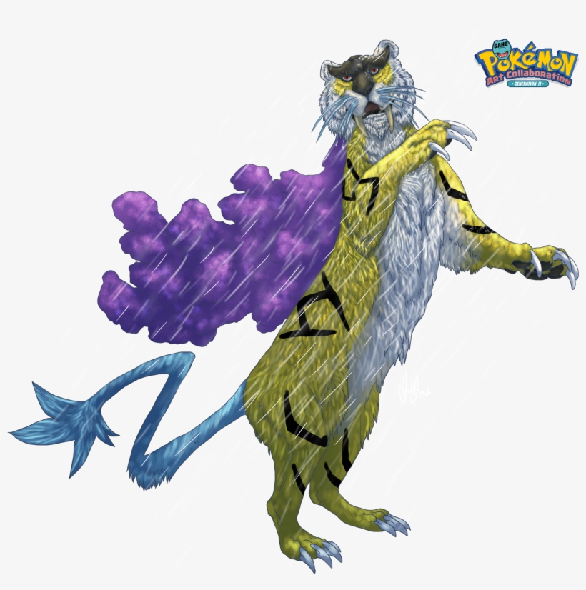 #243 Raikou Used Rain Dance And Thunder In The Game - Game-art-hq, transparent png
