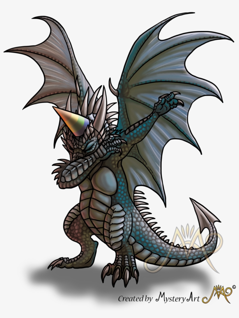 Dabbing Dragon Partyhat For Web - Dragon, transparent png