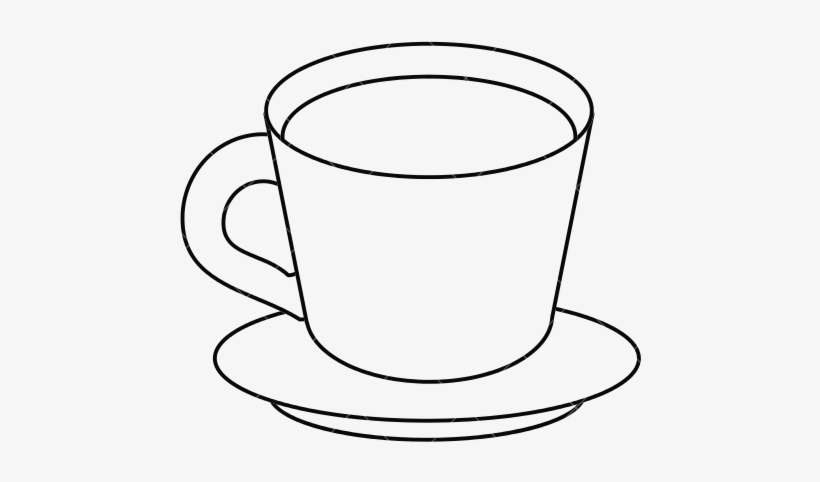Plate Clipart Plate Cup - Draw Cup And Plate, transparent png