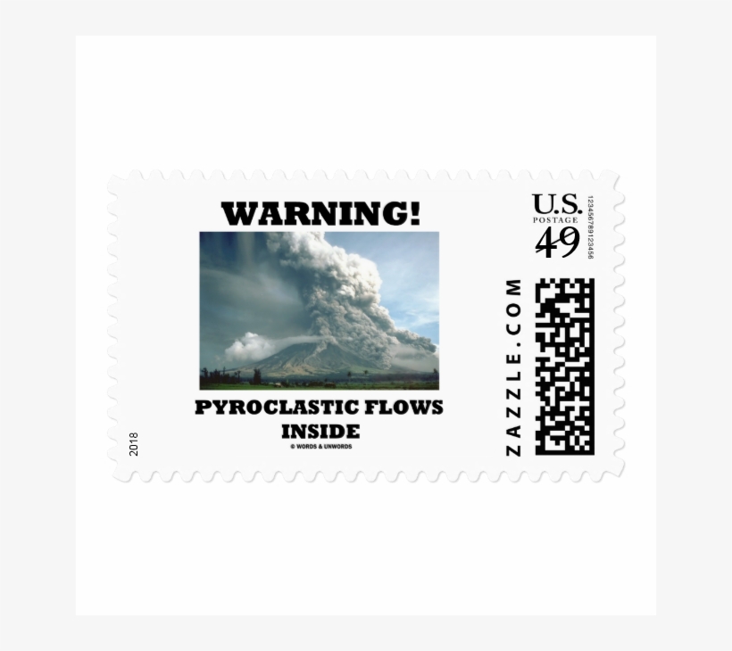 Warning Pyroclastic Flows Inside Stamps - Volcano God Greeting Cards, transparent png