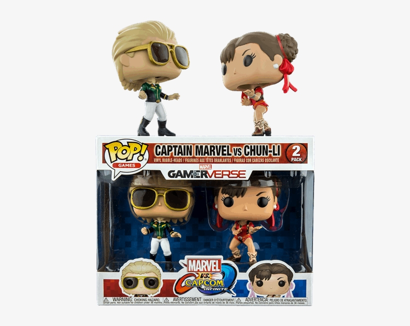 Marvel Vs Capcom - Funko Pop! Marvel Vs Capcom - Captain Marvel Vs Chun-li, transparent png