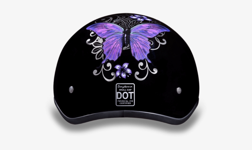 Daytona Helmet D.o.t. Daytona Skull Cap- W/ Butterfly, transparent png