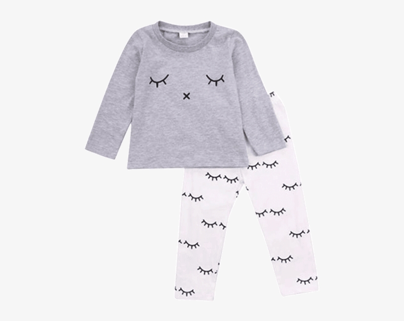 Petite Bello Clothing Set 0-6months Closed Eyes Clothing - Two Piece Baby Clothing Set Smile Eyelash Printed Eyelash, transparent png