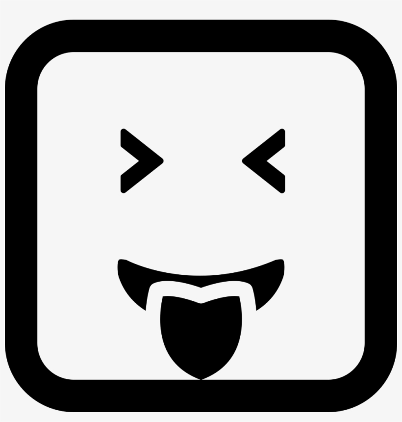 Emoticon Face Square With Tongue Out Of The Mouth And - Square Objects Outline, transparent png