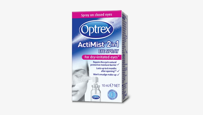 Actimist™ 2in1 Dry Irritated Eye Spray* - Optrex 10ml 2-in-1 Actimist Itchy, transparent png