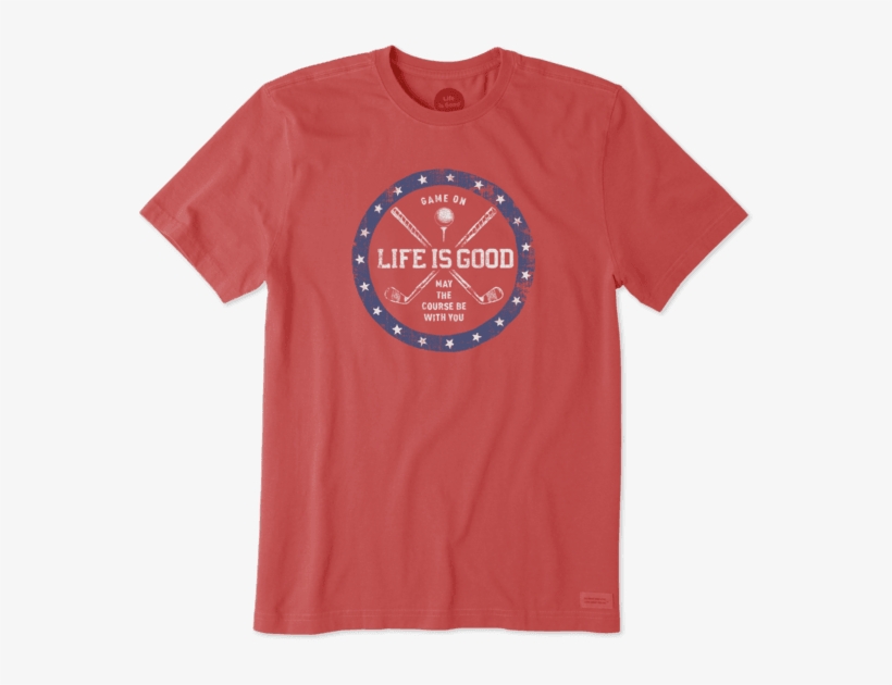 Men's Golf Course Crusher Tee - Life Is Good Men"s Crusher Tee Good Vibes Flag - Pacific, transparent png