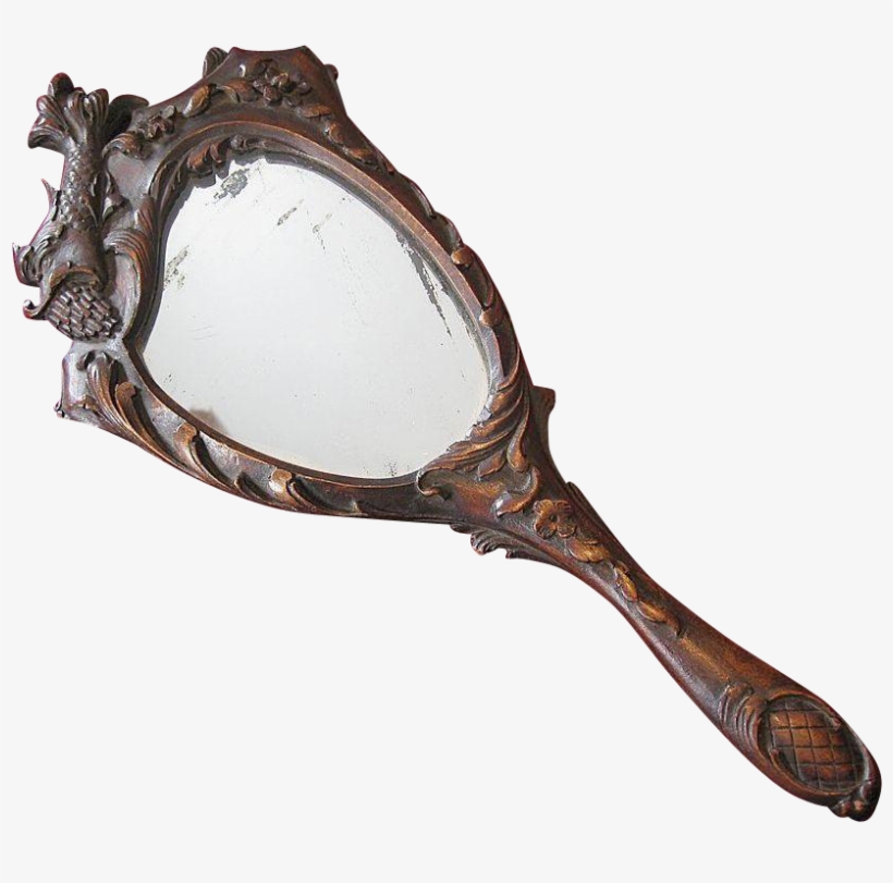 Banner Freeuse Library Th Century Carved Wooden Mirror - Wood Carved Hand Mirror, transparent png