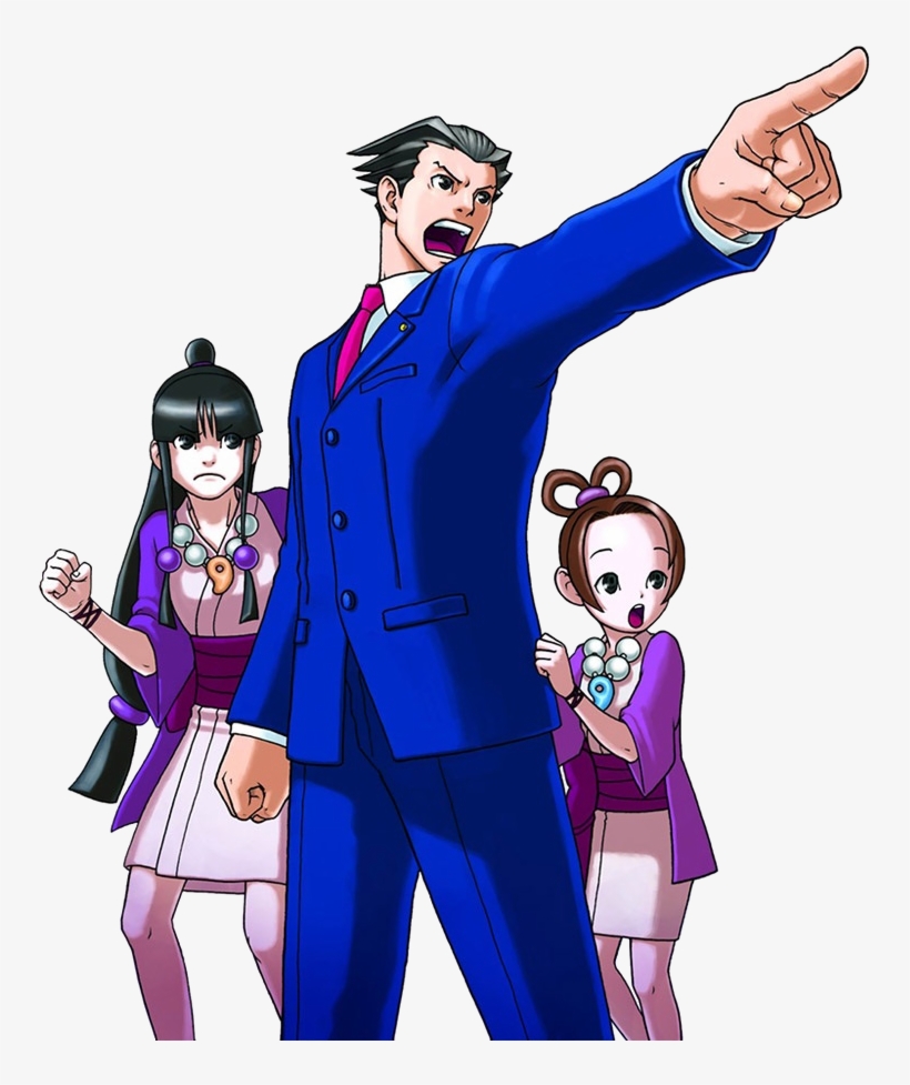 Aa2 Phoenix And Girls - Art Of Phoenix Wright: Ace Attorney, transparent png
