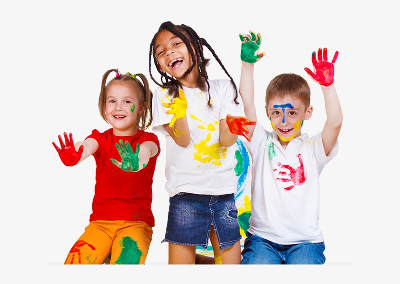 Children Playing With Paint - Children Paint Png, transparent png