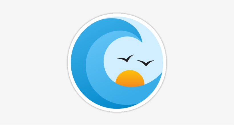 Beautiful Sticker Featuring A Big Ocean Wave With The - Duck Life, transparent png