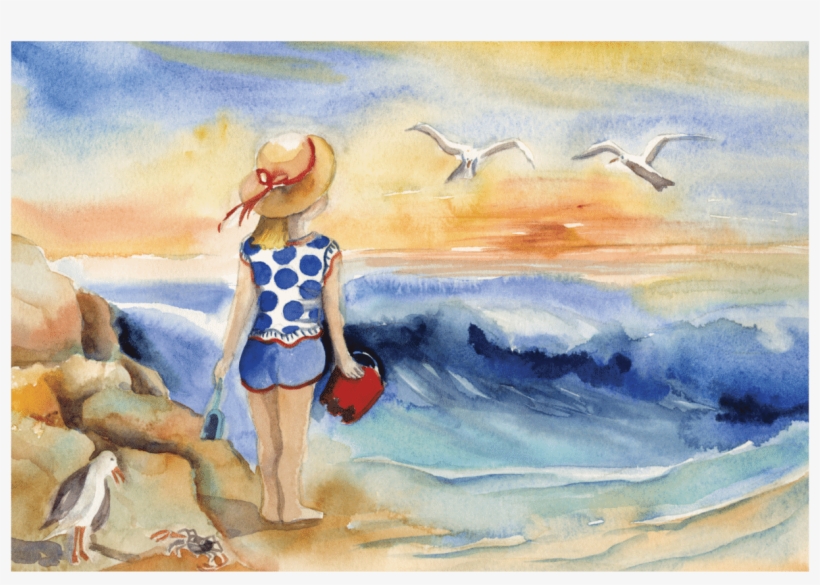 Sara And The Sandcastles 03 Notecard - Painting, transparent png