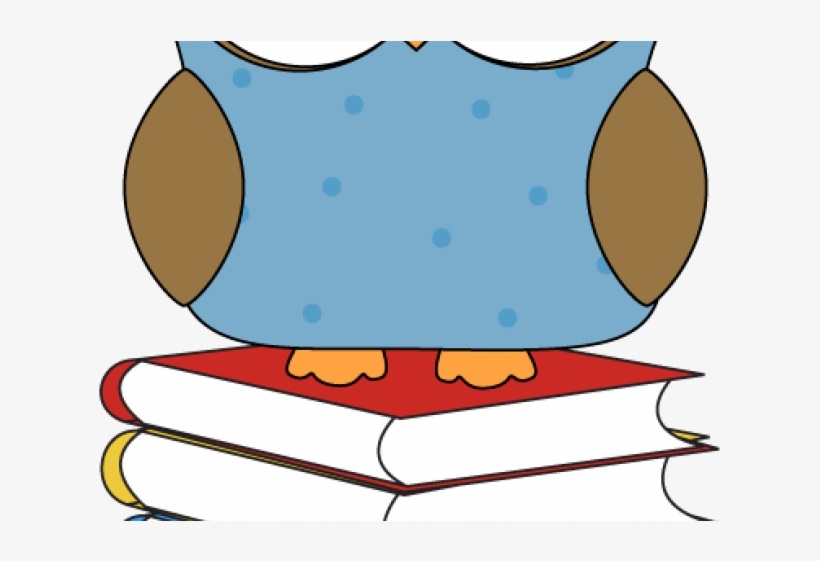 Owl Clipart Book - Owl And Books Clipart, transparent png