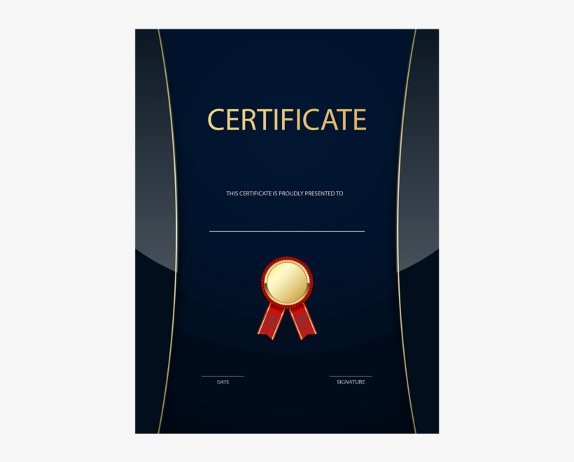 Dark Blue Certificate Template Png Image - Certificate Design Portrait Png, transparent png