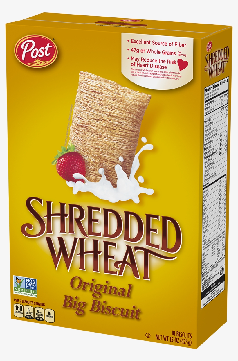 Post Shredded Wheat Original Big Biscuit Cereal Box - Shredded Wheat Cereal, 15 Oz By Shredded Wheat, transparent png