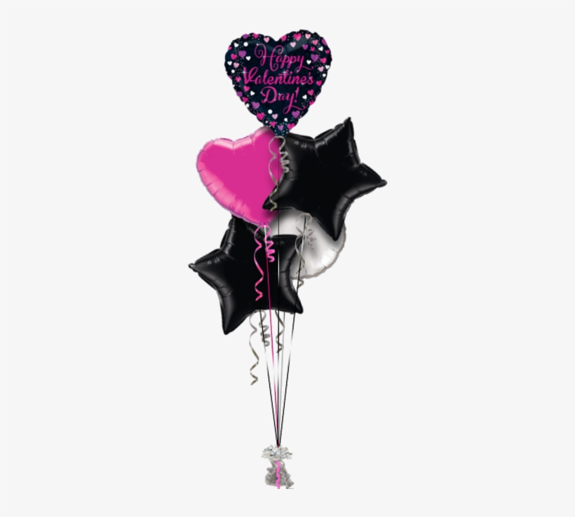 Happy Valentines Pink Sparkles Hearts Valentines Balloon - Happy Birthday Sister Balloon, transparent png