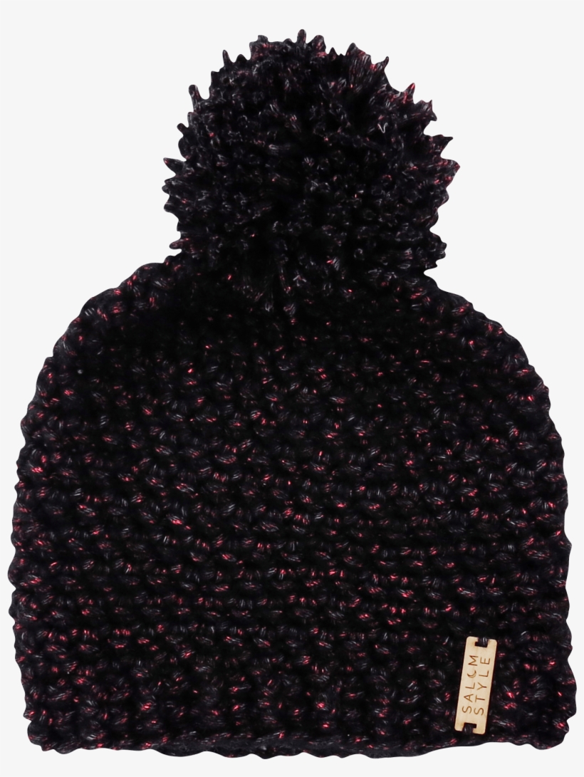 The Nordic Hat In Black With Pink Sparkle - Knit Cap, transparent png