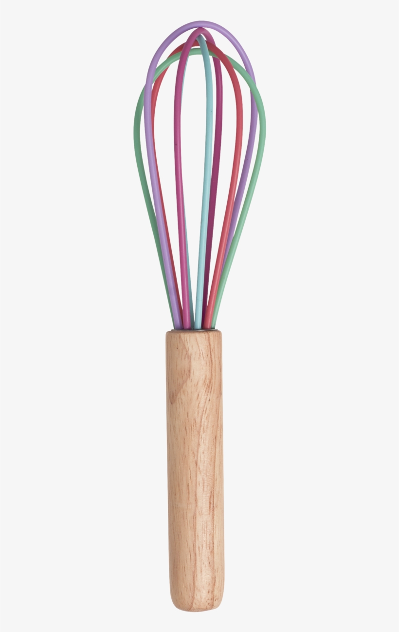 Rice Multi Coloured Small Size Whisk With Wooden Handle, transparent png