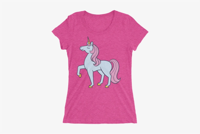 Blue And Pink Unicorn Short Sleeve Women's T-shirt - Women's Distinct Heiress X Triblend - Aqua Triblend, transparent png