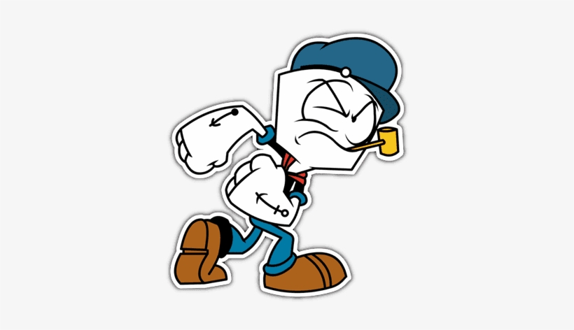 Shaktiman And Popeye Stickers, transparent png