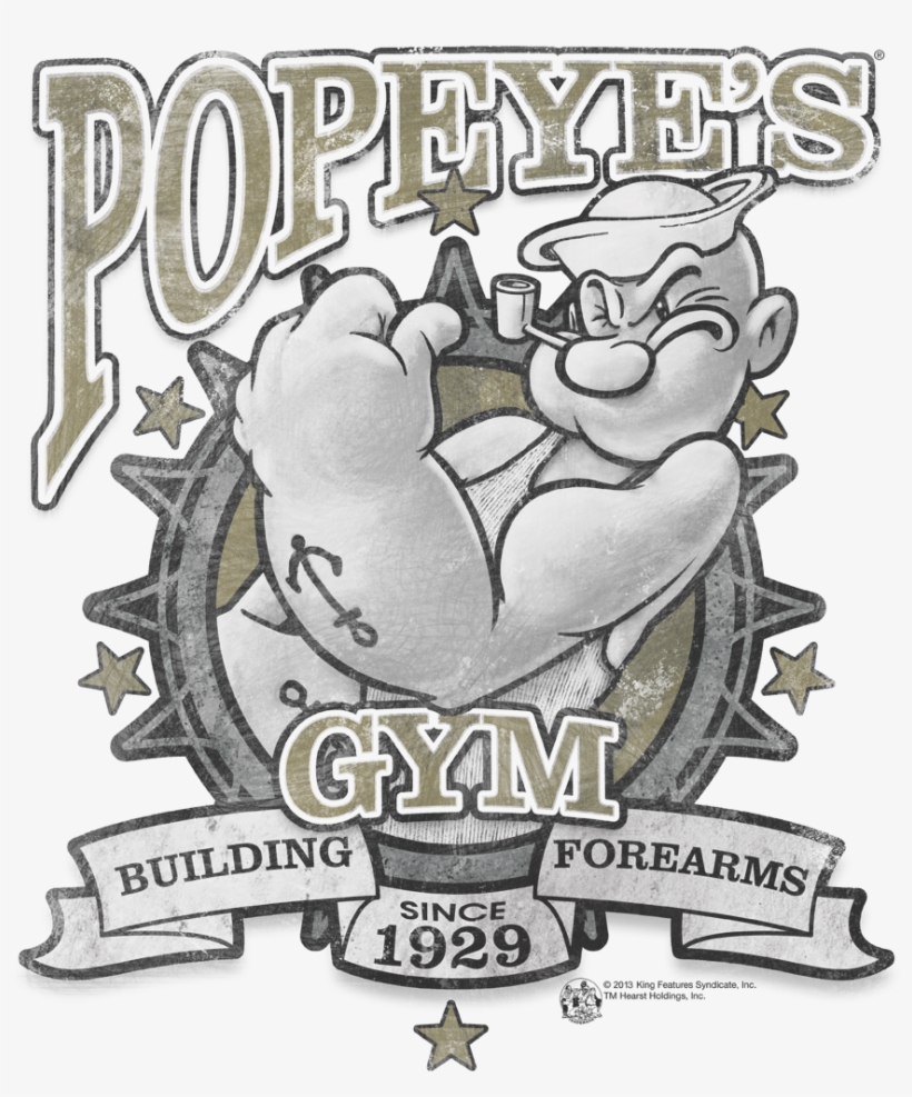 Popeye Forearms Mens Slim Fit Shirt Sons Of Gotham - 1929 Popeye The Sailor Man, transparent png