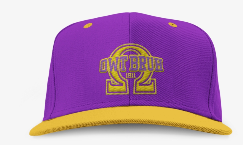 Omega Psi Phi Embroidered Owt Bruh Snap Back Hat - Baseball Cap, transparent png