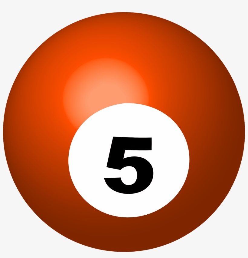 Vector Library Billiard Ball Bola Free On Dumielauxepices - Pool Ball Number 5, transparent png