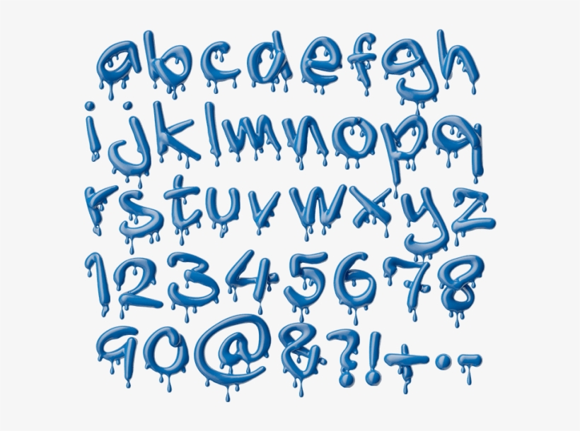 Blue 3d Liquid Melting Font - Typeface, transparent png
