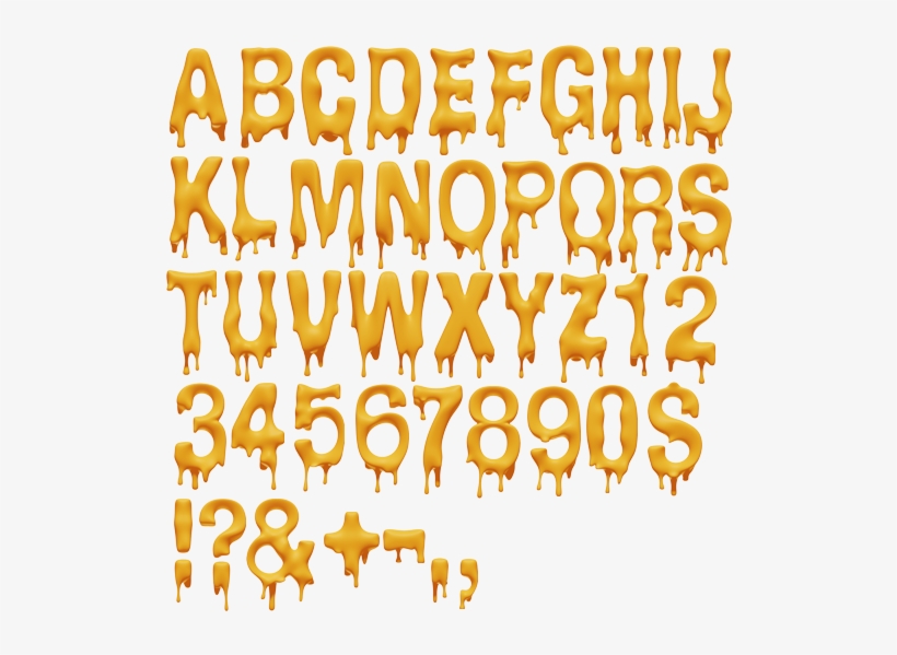 Cheese Png Library Melting Letters Font 525x534 PNG Download PNGkit