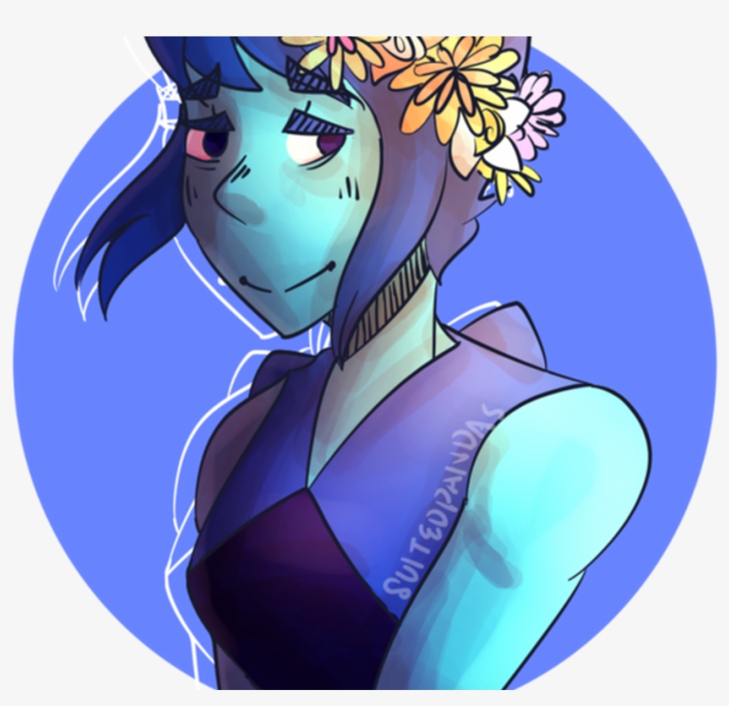 28 Collection Of Anime Flower Crown Drawing High Quality - Blue, transparent png