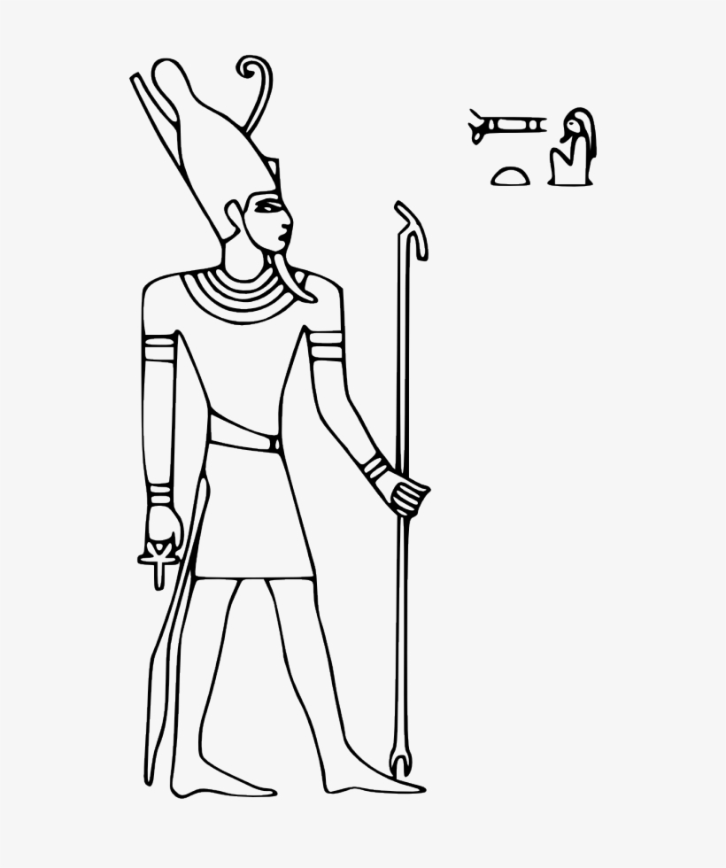 Clipart Free Download Pharaoh Coloring Pages Gods - Pharaoh Hieroglyph, transparent png