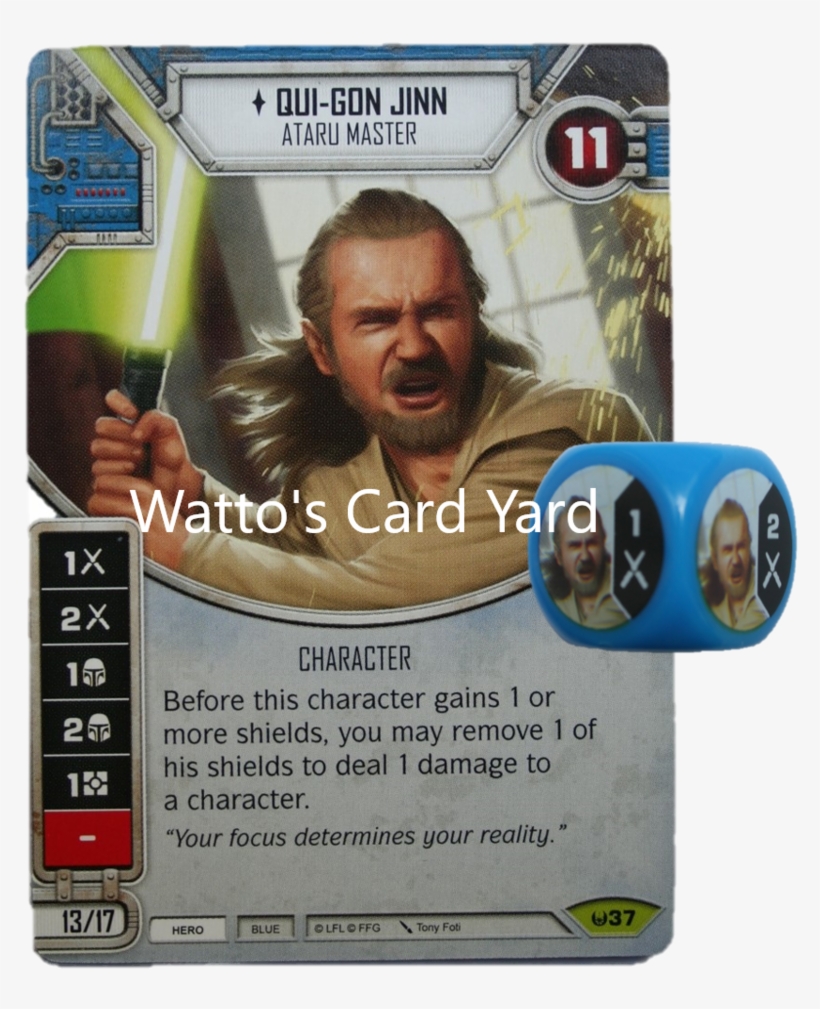Qui-gon Jinn, Jedi Master - Star Wars Destiny: Rey: Finding The Ways - Two-player, transparent png