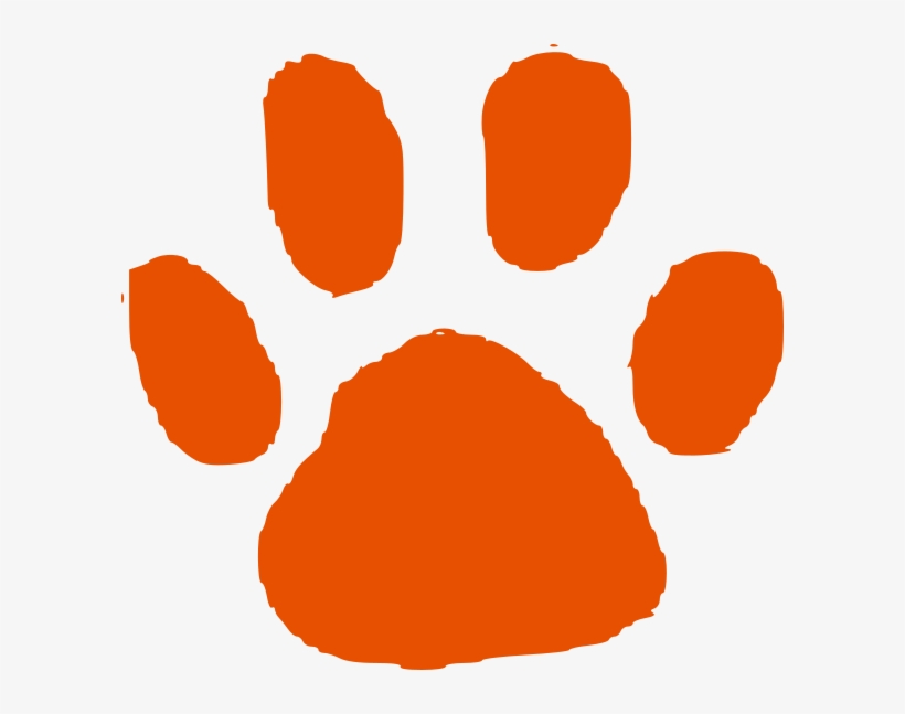Orange Paw Print Clip Art, transparent png