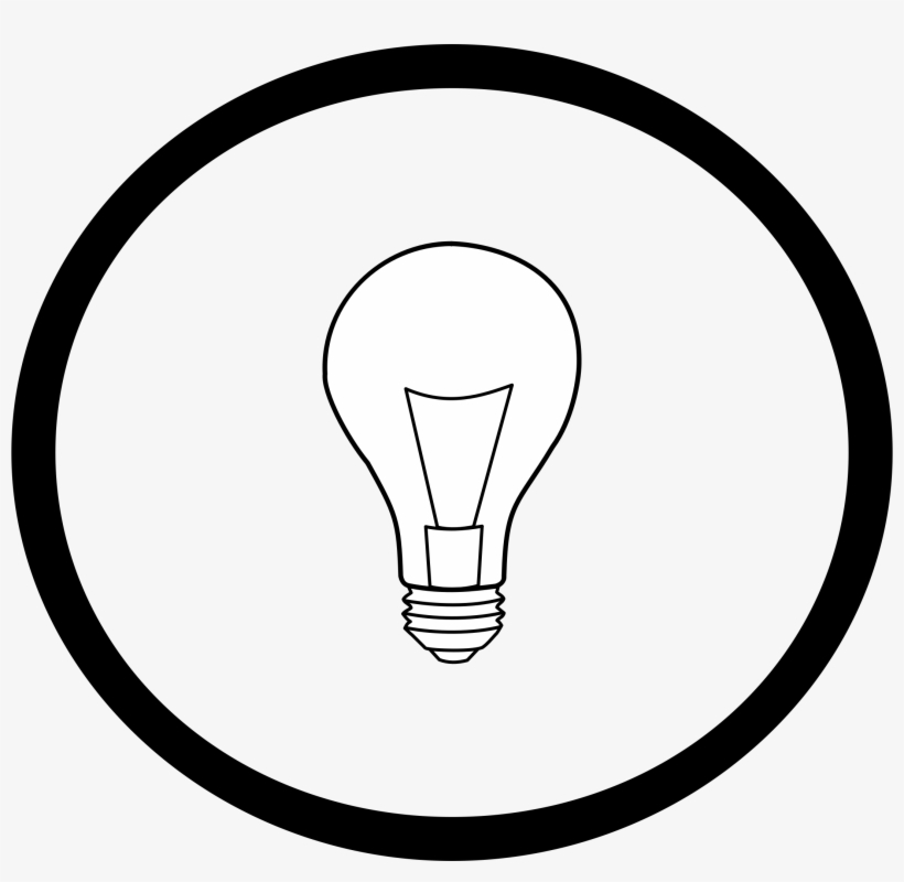 Light Bulb - Black Circle 512 X 512, transparent png