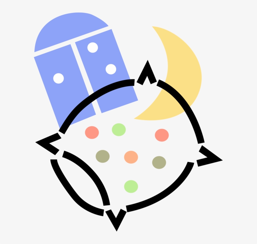 Vector Illustration Of Pillow For Sleeping With Moon - Portable Network Graphics, transparent png