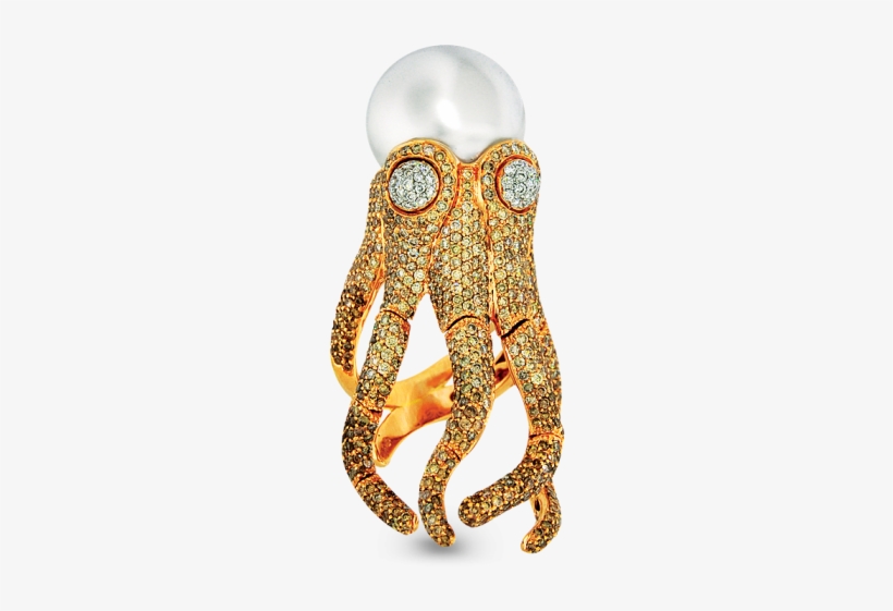 Pearl Octopus Ring - Ring, transparent png
